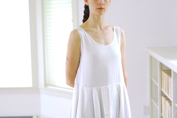 Antique white cotton dress / size xs - image 5