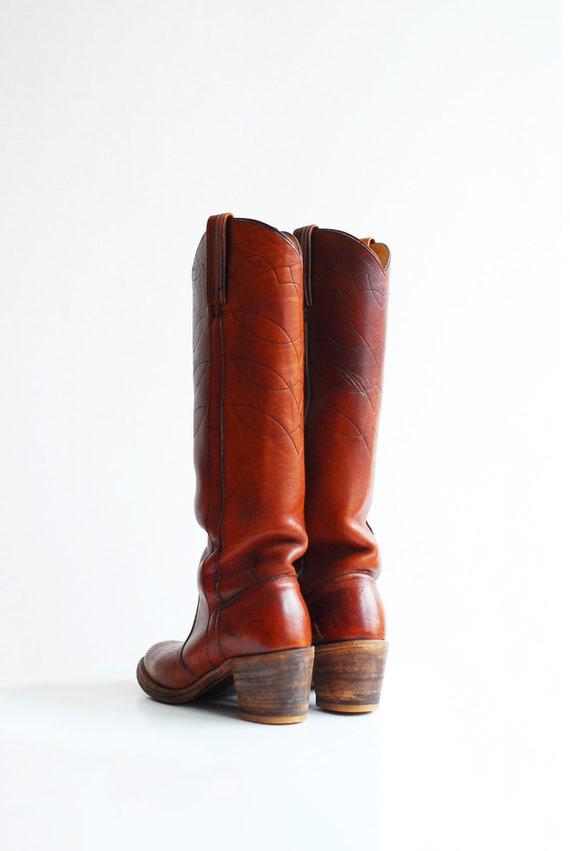 vintage 1970s Frye black label leather boots / si… - image 3