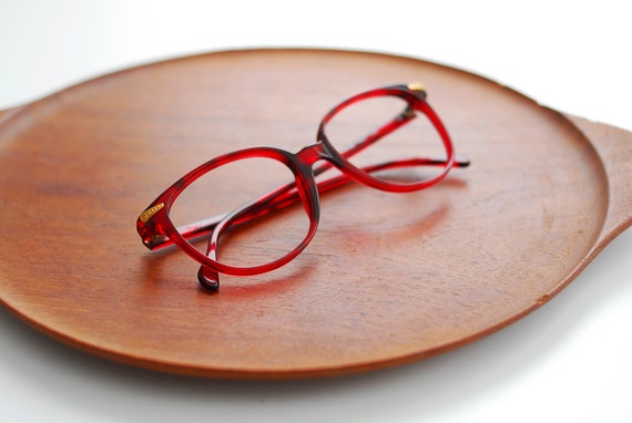 vintage Italian ruby red eyeglasses - image 2