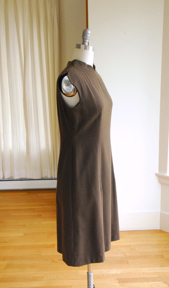 vintage 1960s Pauline Trigere dark brown wool mod… - image 2