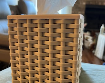 Nowoczesny pokrowiec na pudełko na chusteczki z imitacji tkaniny – kwadratowy uchwyt na chusteczki 3D – minimalistyczny wystrój domu w stylu boho