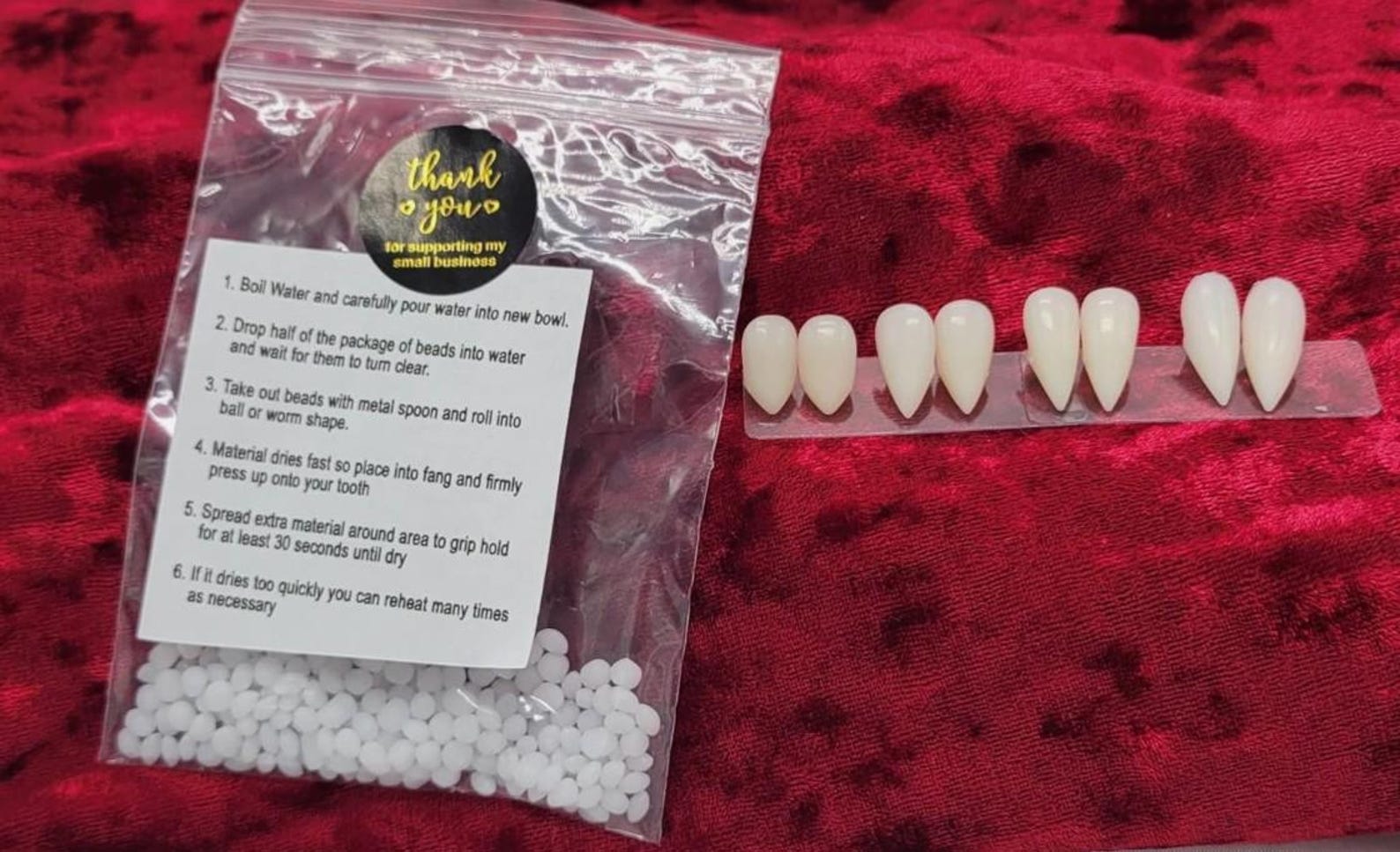 Reusable Fangs Kit Diy With High Quality Molding Beads Teeth Vampire - Etsy