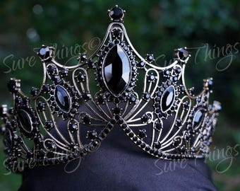 Tiara gótica preta bronze, coroa de noiva, presente para mulheres negras