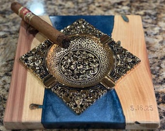 Custom Wood and Resin Ashtray