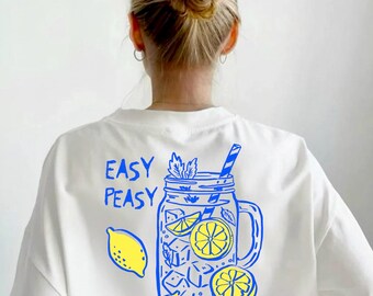 Png facile à presser avec le citron rétro, Design vintage par sublimation d'été, Design PNG tendance, Design de chemise citron vieilli, Fruit preppy Png