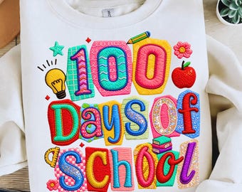 100 días de escuela (Png), Sublimación de 100 días de maestro colorido, Camiseta escolar retro (Png), Vida docente (Png), Escuela para niños (Png)