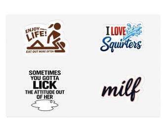 Funny Adult Phrase Sticker Sheet | Adult Humor, Sarcastic Decal, Offensive Decals