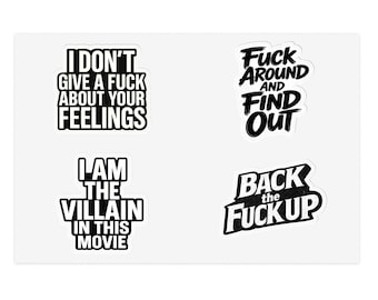 Adult Profanity Phrase Sticker Sheet | Adult Humor, Sarcastic Decal, Offensive Decals