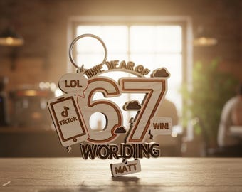 TikTok Viral 'Year of 67' Ornament SVG, Laser Cut File (Digital Download)