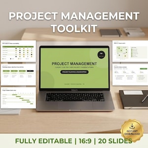 Project Management Toolkit | Gantt, RACI, Roadmap, Kanban (Digital Download)