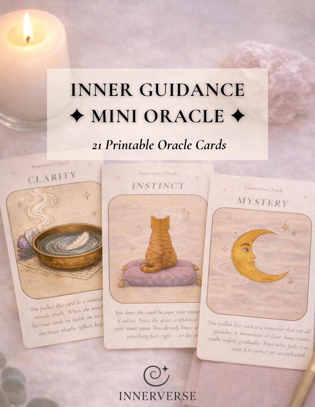 Inner Guidance Oracle Cards | Printable Digital Oracle Deck for ...