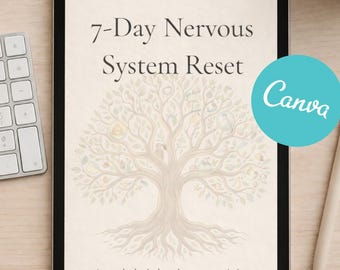 7-Day Nervous System Reset Canva Template | Grounding and Regulation Workbook | Instant Access