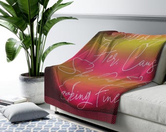 Bold Statement Sherpa Fleece Blanket | Pink & Yellow Pop Art