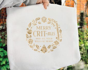 Merry Critmas RPG Dice Sweatshirt Design