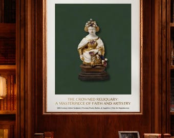 Renaissance Reliquary Sculpture Art Print, Gilded Masterpiece Museum Poster