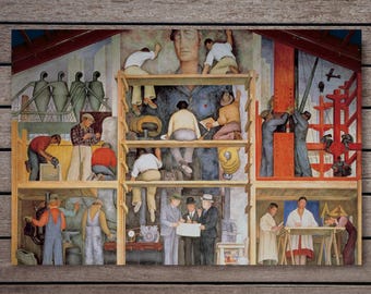 Diego Rivera Fresco Poster, Social Realism Wall Art, Mexican Muralism Decor (Rolled Poster)