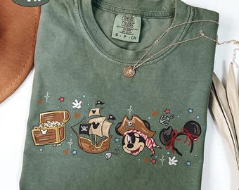 Camiseta Comfort Colors Mickey Piratas del Caribe, Camiseta Disney Cruise Line DCL 2026, Regalo de viaje Noche Pirata Yo Ho Una vida pirata para mí