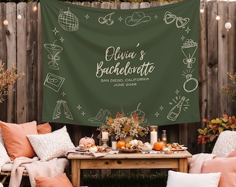 Personlig Möhippa-banderoll, Anpassad Möhippa-tapet, Bach-festfotobakgrund, Möhippa-dekoration, Fotorekvisita