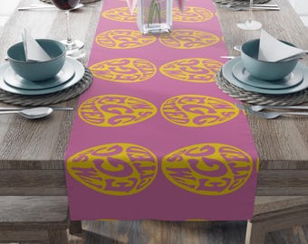 Chemin De Table Ruban Rose 180x35 Cm - Décoration Sensibilisation Cancer Du Sein Pour Table à Manger Et Maison