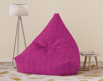 Pink Geometric Dot Pattern Bean Bag Chair Cover | Modern Nursery Accent