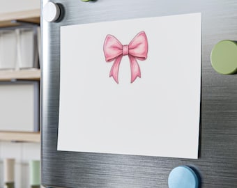 Bloc de notas adhesivas con ilustración de lazo rosa / Papelería bonita, notas adhesivas decorativas