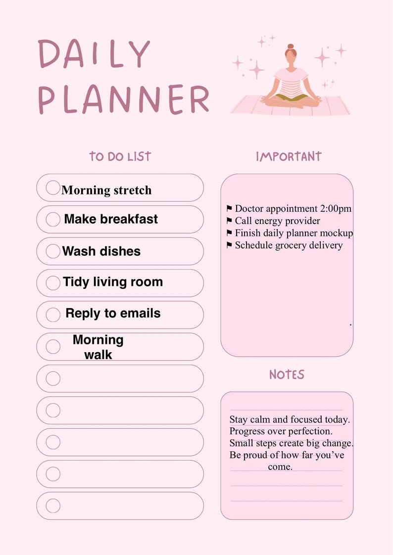 Minimalist Daily Routine Planner | Productivity Sheet (digital Download ...