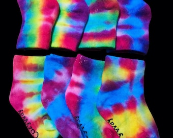 Únicos. Calcetines tie-dye de colores vibrantes para niños pequeños (6-12 meses)
