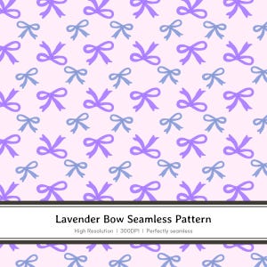 Lavendel Bogen Muster | Winzige Band nahtlose Muster, Pastell lila Schleife Digital Papier, Girly kokette Hintergrund