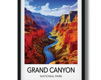 Grand Canyon Travel Print Wall Art, Arizona Travel Poster Grand Canyon, Arizona, USA Travel Art, Grand Canyon Art Lovers Gift