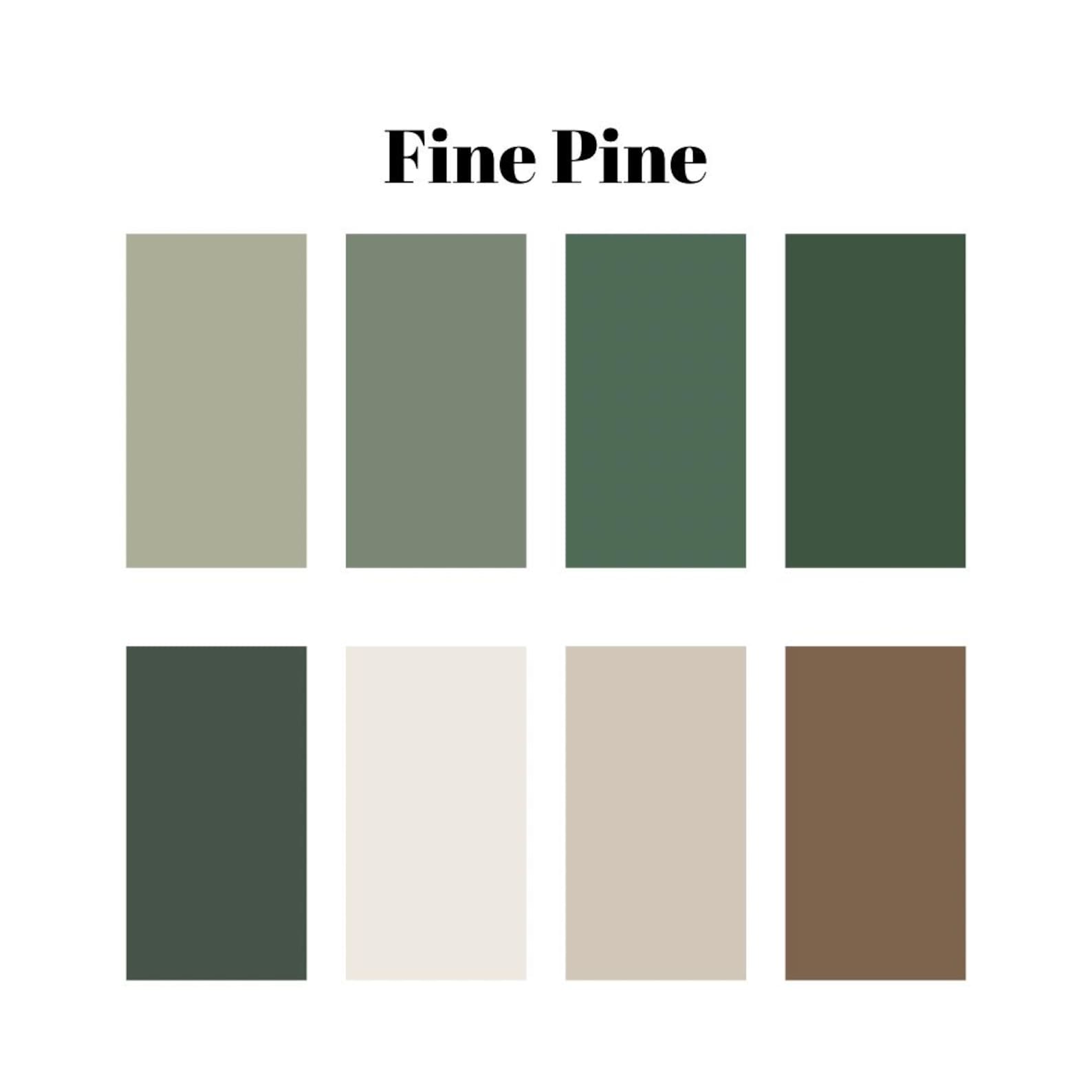 Fine Pine Color Palette Digital Download, Forest Green Woodland, Winter ...