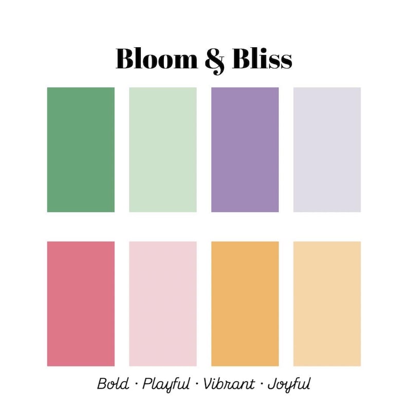 Bloom & Bliss Color Palette Digital Download, Spring Color Scheme ...