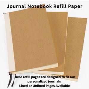 Journal Refill Pages for Our Refillable Journals | Lined or Unlined Inserts