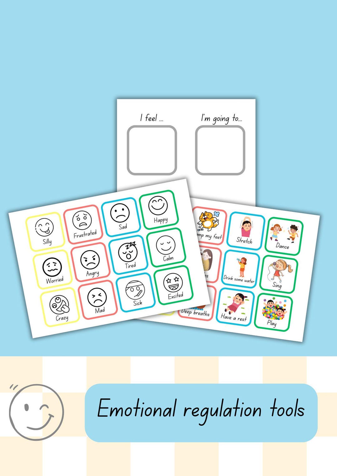 Emotion Zones Printable for Kids | Feelings Chart & Coping Strategies ...