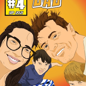 CUSTOM COMIC BOOK , Superhero Cartoon Caricature Pet Dogs Cats Disegno della famiglia STAMPA personalizzata