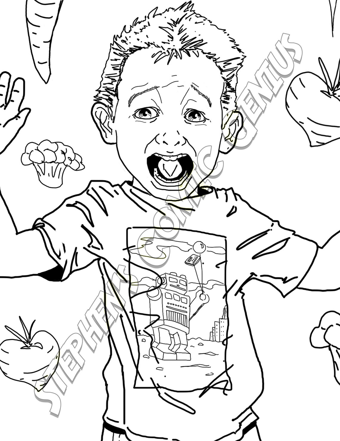 Eat Your Veggies | Printable Coloring Pages | Printable Adult Coloring ...