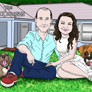 Full Color Caricatures Portraits Illustrations Digital Faces Smiles Custom Gifts