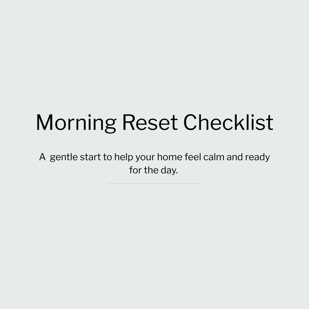 Morning Reset Checklist Printable | Simple Daily Routine for a Calm ...