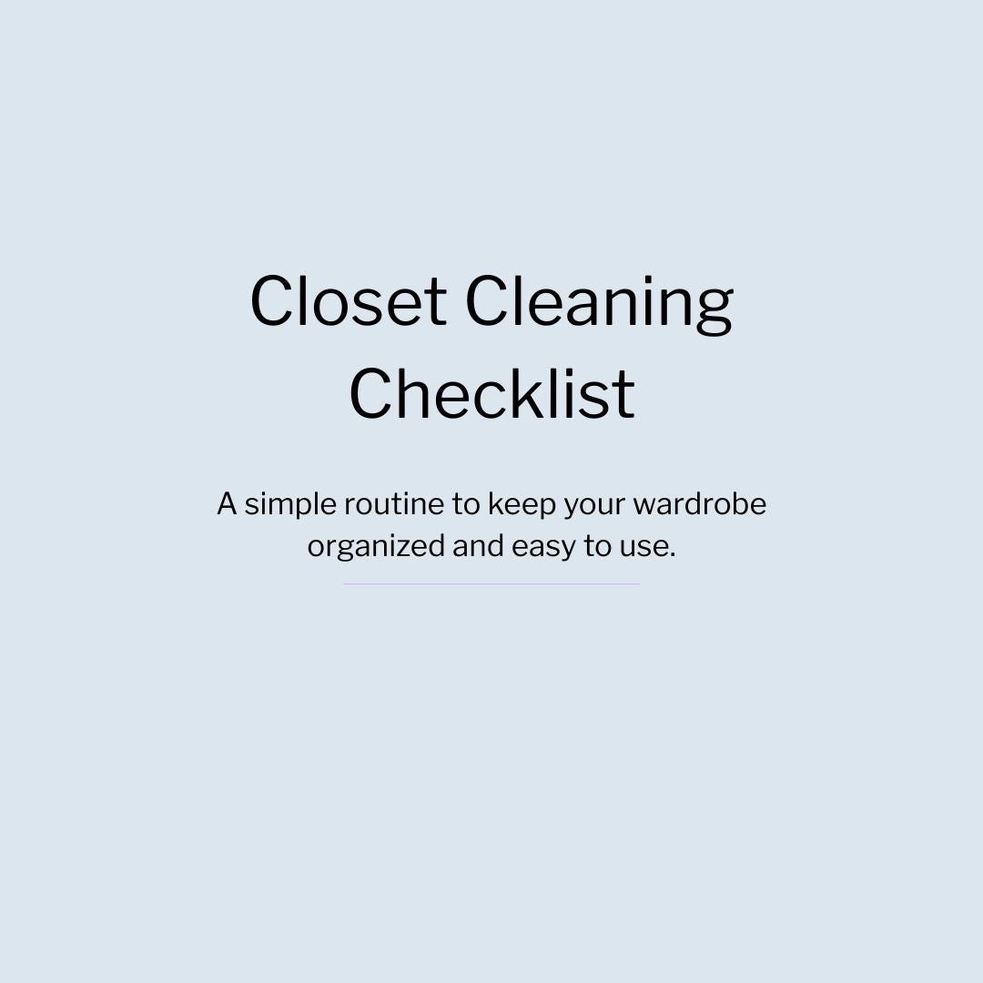 Closet Cleaning Checklist Printable | Wardrobe Organization Routine ...