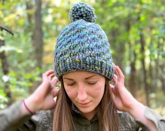 Super Bulky Hat Knitting PATTERN PDF, Knit Hat - Rifle Peak Hat