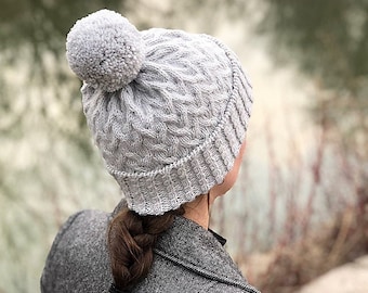 Cabled Hat Knitting PATTERN PDF, Knit Cabled Hat - Fair Lane Hat