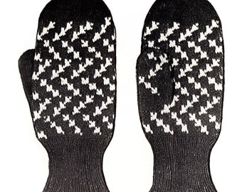 Vintage Fair Isle Mittens Pine Boughs Knitting Pattern PDF