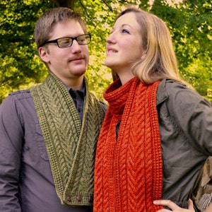 Cable Scarf And Cowl Knitting PATTERN PDF, Knitted Scarf And Cowl Pattern - Cider Press Scarf and Cowl