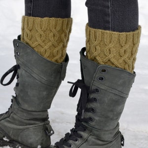 Cabled Boot Cuffs Knitting PATTERN PDF, 4-Way Knitted Boot Cuffs, Knit Boot Toppers, Boot Liners - Entangled