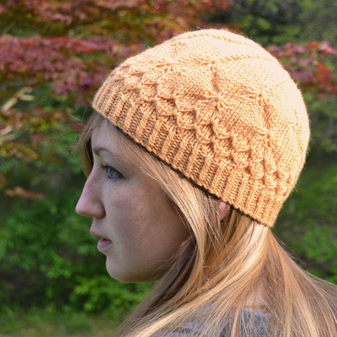 Knitted Caps Pattern Slouch Hat and Beanie Knitting PATTERN PDF: Honeybee Cap and Beret - Etsy