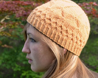 Pair Hat Knitting PATTERN PDF, Knitted Beanie and Slouch Hat Pattern, Knit Hat Pattern - Honeybee Cap & Beret