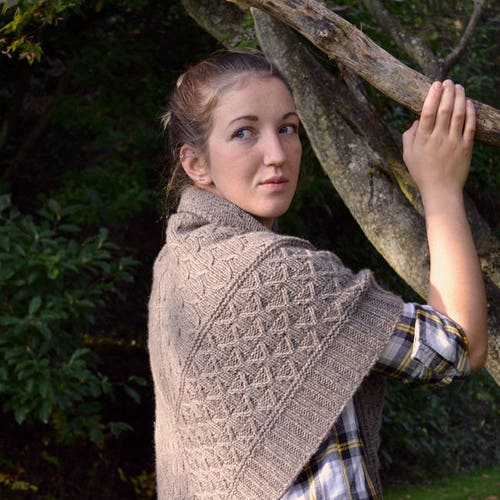 Aran Shawl. Digital PDF Knitting Pattern. Etsy