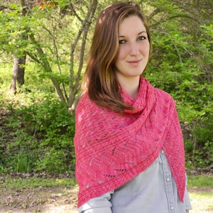 Lace Asymmetric Stole Knitting PATTERN PDF - Tulip Lea Shawl