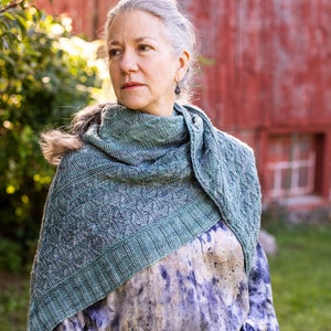 Shawl Knitting PATTERN PDF Winterwork Shawl image 4