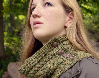 Cabled Cowl and Scarf Knitting PATTERN PDF, Knitted Cowl and Scarf Pattern - Cider Press Cowl and Scarf