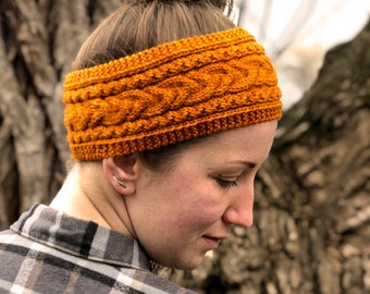 Irish Cabled Headband Knitting PATTERN PDF: Sugar Run Headband